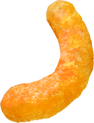 Large floating cheddar ancient grain puff that is gluten free and made with avocado oil.